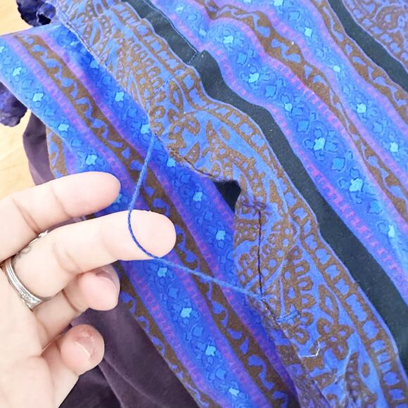 J. Peterman Vintage Cotton Multicolored Caftan Kaftan House Dress MuuMuu sz M - Picture 8 of 9